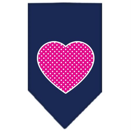 UNCONDITIONAL LOVE Pink Swiss Dot Heart Screen Print Bandana Navy Blue large UN847716